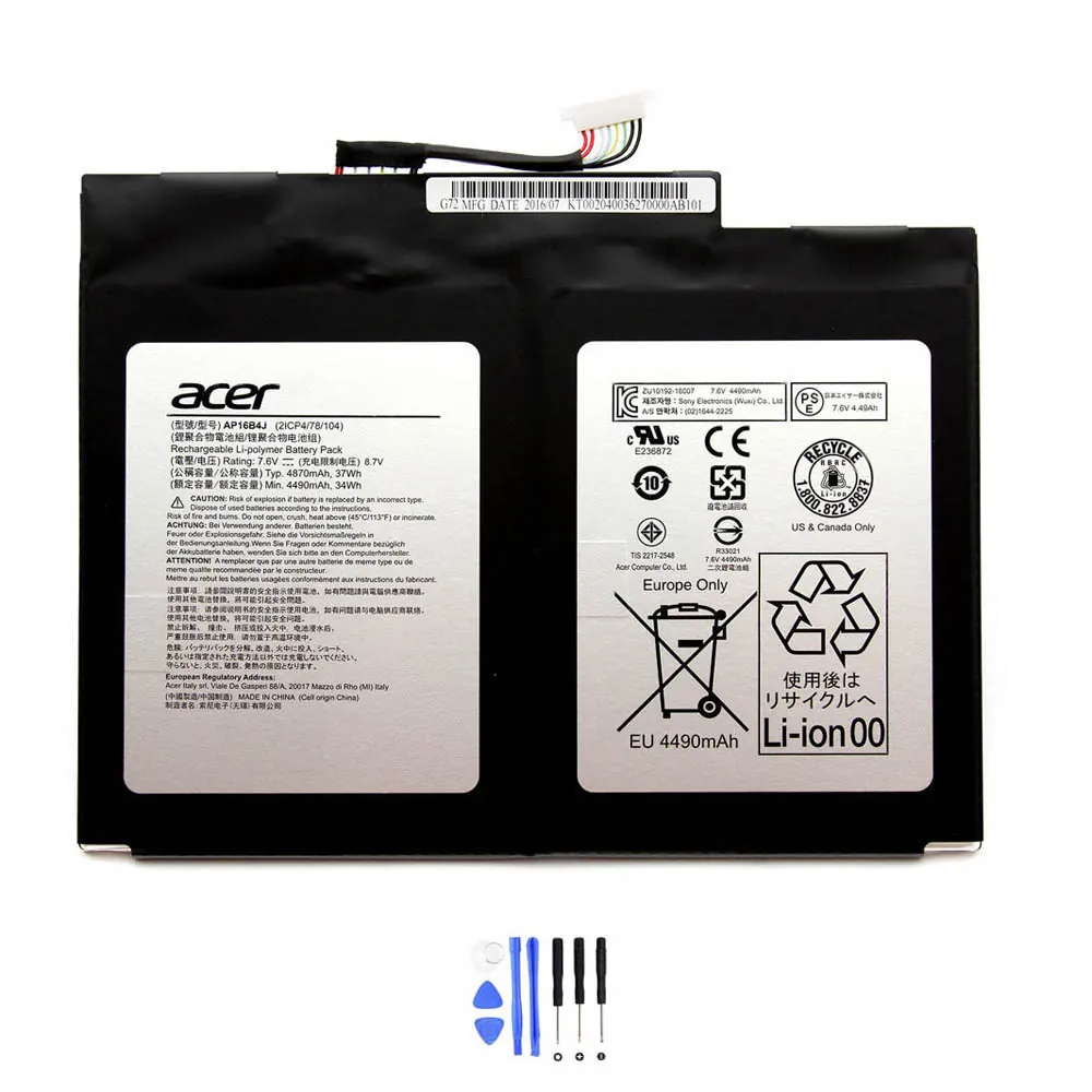 Acer AP16B4J accu (batterij) 37Wh