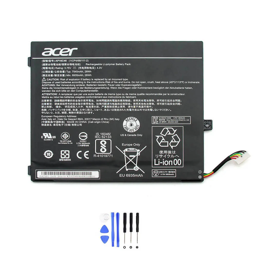 Acer AP16C46 accu (batterij) 28Wh