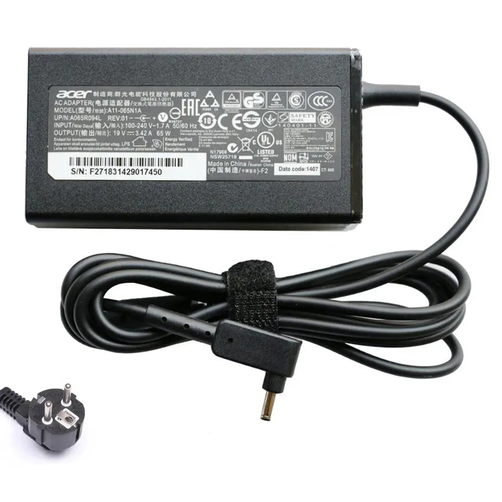 19V 3,42A 65W Acer oplader netadapter 3,0mm 1,1mm stekker