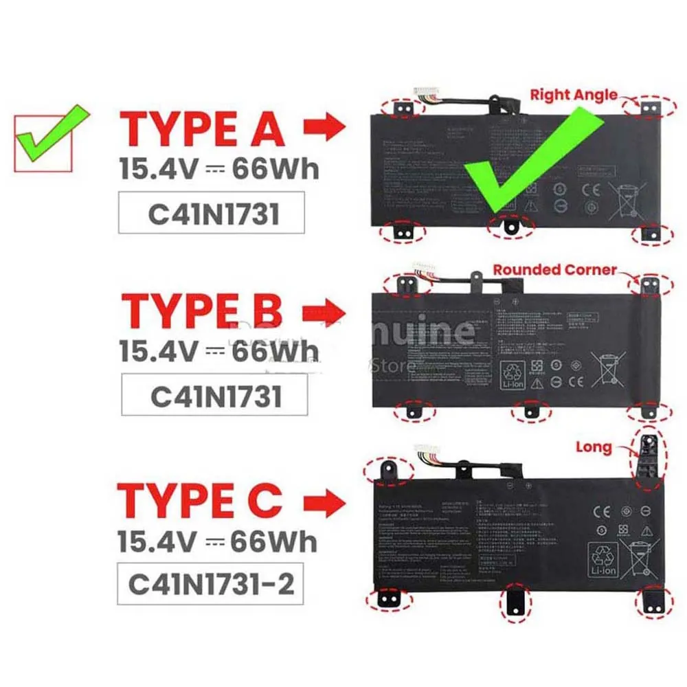 Asus C41N1731-A accu (batterij) 66Wh - Afbeelding 2