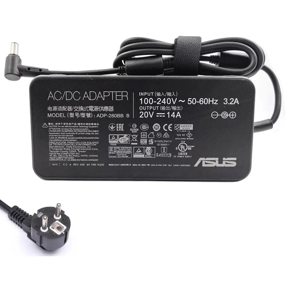20V 14A 280W Asus Monitor oplader netadapter 7,4mm 5,0mm stekker