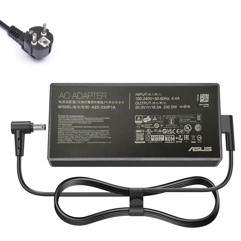 20V 16,5A 330W Asus oplader netadapter 6,0mm 3,7mm stekker