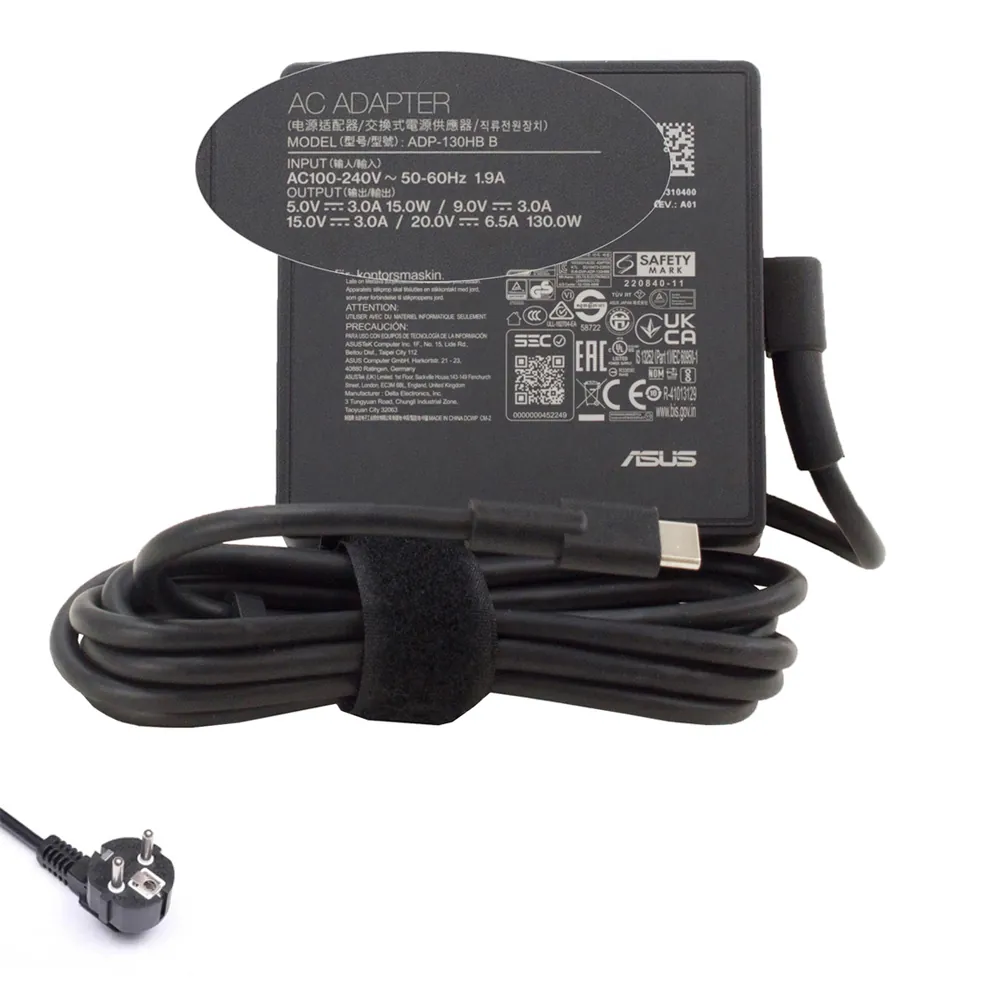 20V 6,5A 130W Asus USB-C oplader netadapter