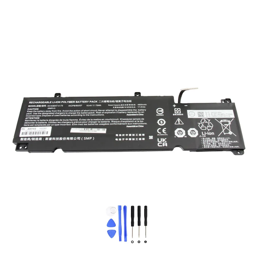 Clevo NV40BAT-4-73 accu (batterij) 73Wh