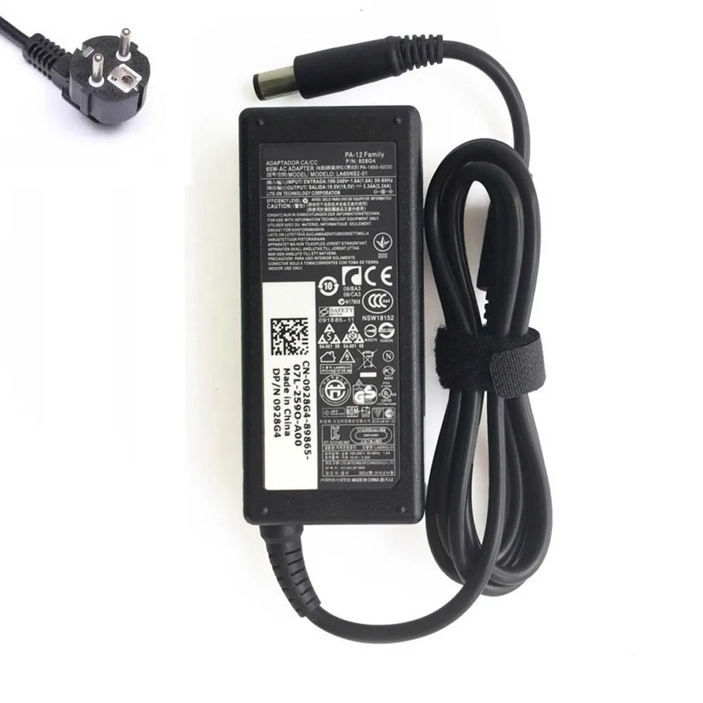 Geschikt voor Dell - 19,5V 3,34A 65W oplader netadapter 7,4mm 5,0mm stekker