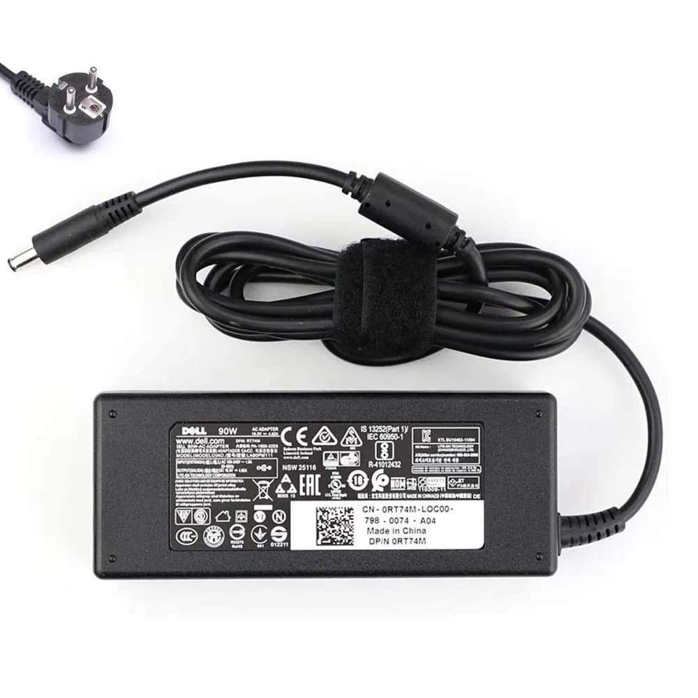 19,5V 4,62A 90W Dell oplader netadapter 4,5mm 3,0mm stekker