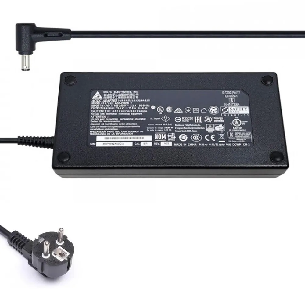 19,5V 11,8A 230W Delta oplader netadapter 5,5mm 2,5mm stekker