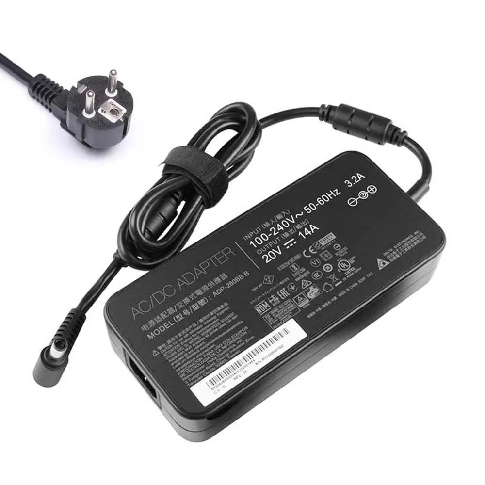 20V 14A 280W Delta oplader netadapter 7,4mm 5,0mm stekker