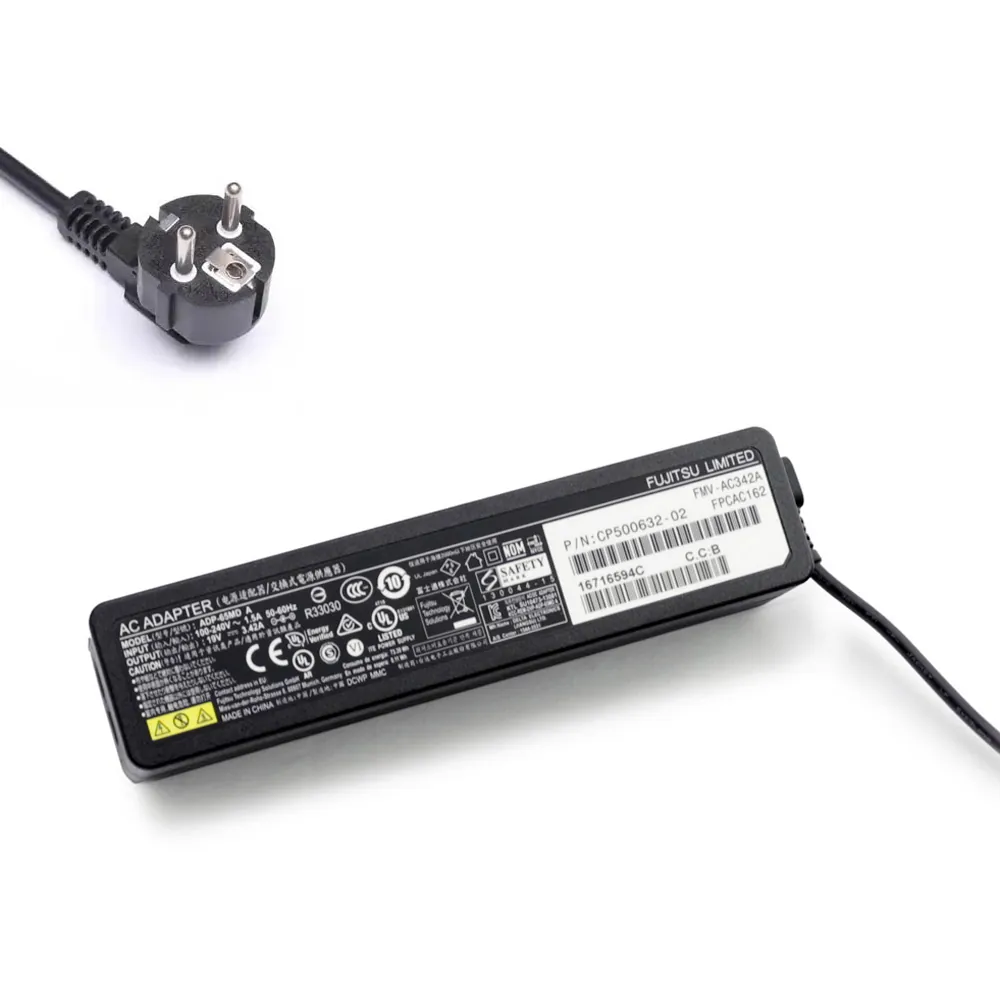 19V 3,42A 65W Fujitsu oplader netadapter 3,4mm 1,0mm stekker