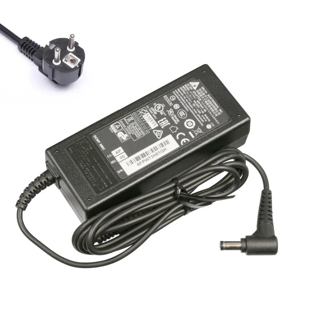 19V 3,42A 65W Lenovo oplader netadapter 5,5mm 2,5mm stekker