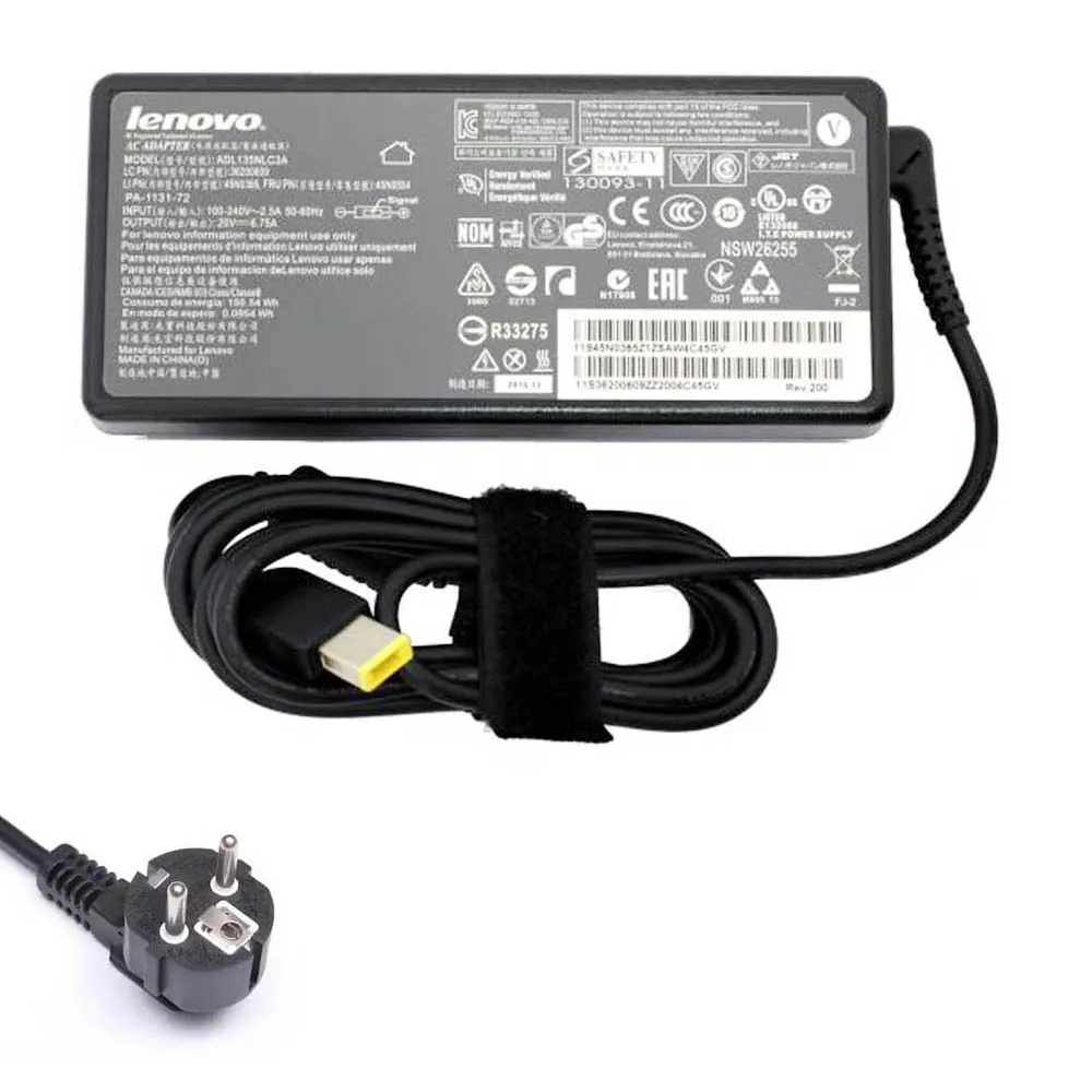 20V 6,75A 135W Lenovo oplader netadapter Slim Tip stekker