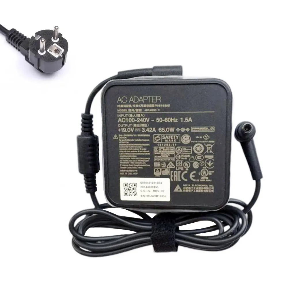 19V 3,42A 65W MSI oplader netadapter 4,5mm 3,0mm stekker