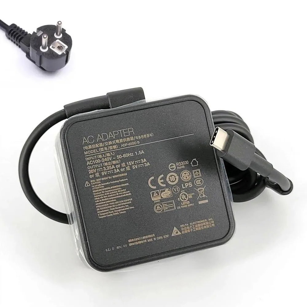 20V 3,25A 65W MSI(Delta) USB-C oplader netadapter