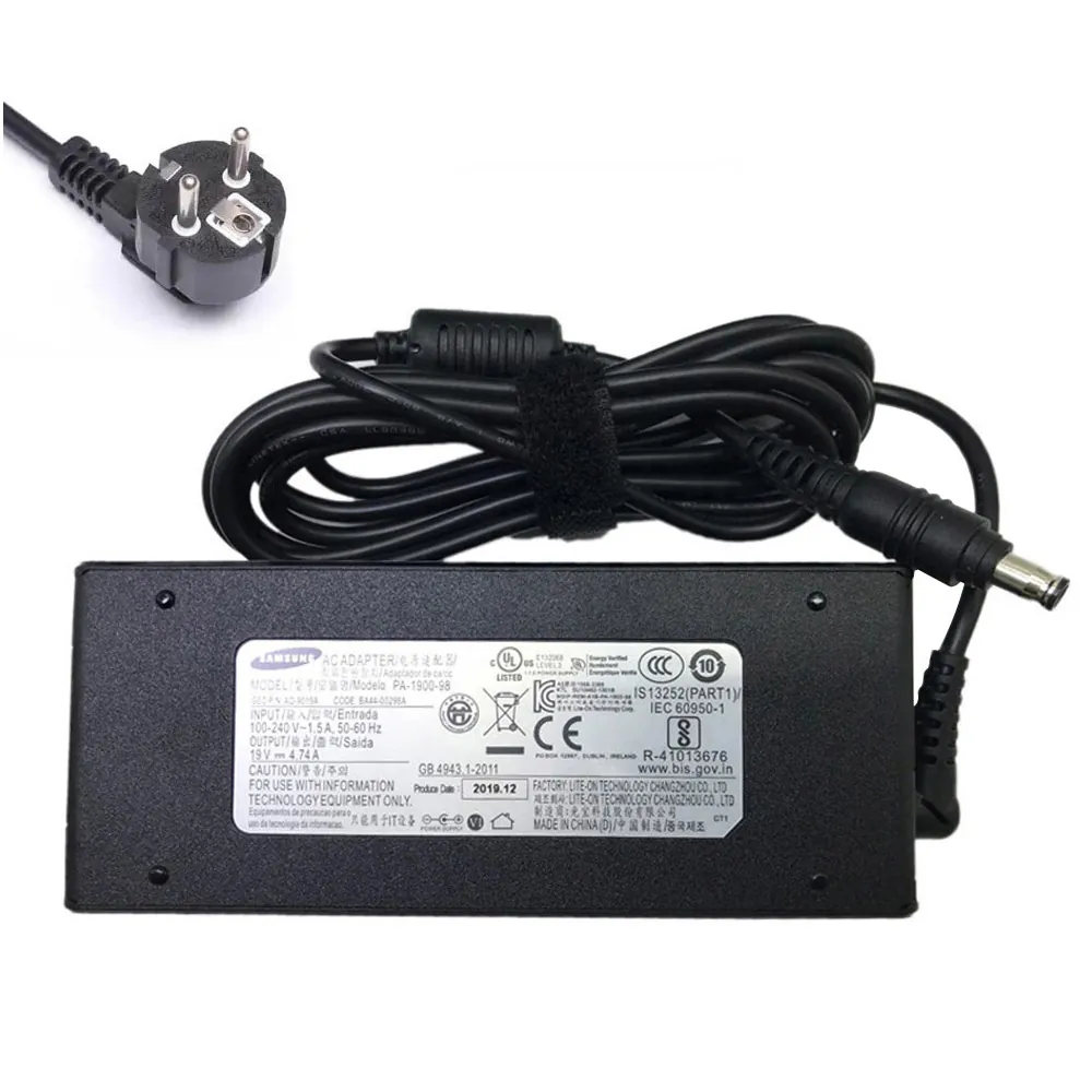 19V 4,74A 90W Samsung oplader netadapter 5,5mm 3,3mm stekker