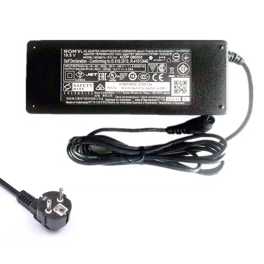 19,5V 4,35A 85W Sony oplader netadapter 6,5mm 4,4mm stekker