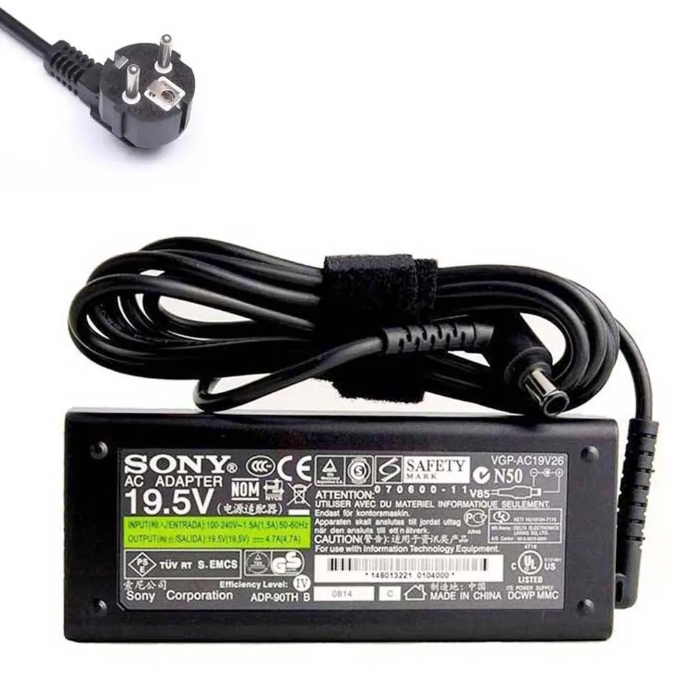 19,5V 4,7A 90W Sony oplader netadapter 6,5mm 4,4mm stekker
