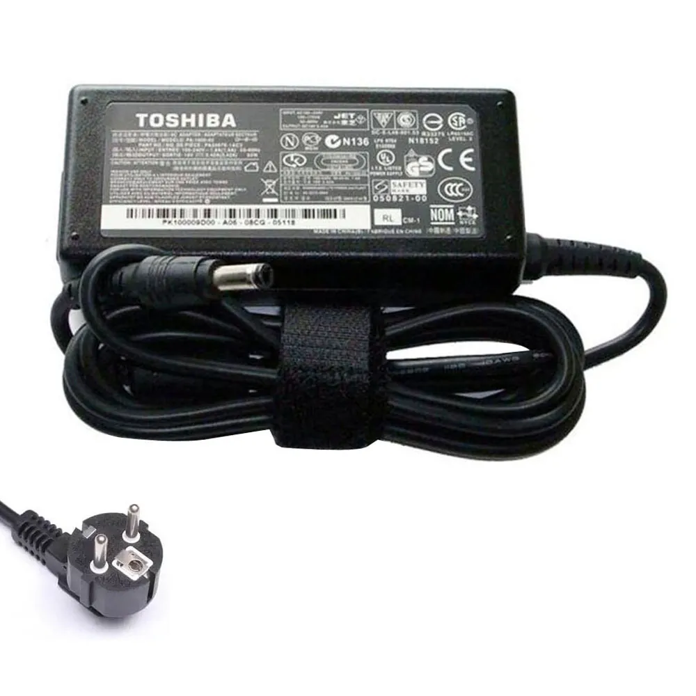 19V 3,42A 65W Toshiba oplader netadapter 5,5mm 2,5mm stekker