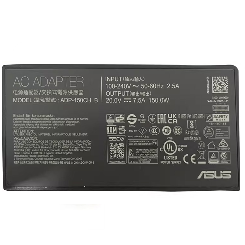20V 7,5A 150W Asus oplader netadapter met rechthoekige stekker - Afbeelding 2
