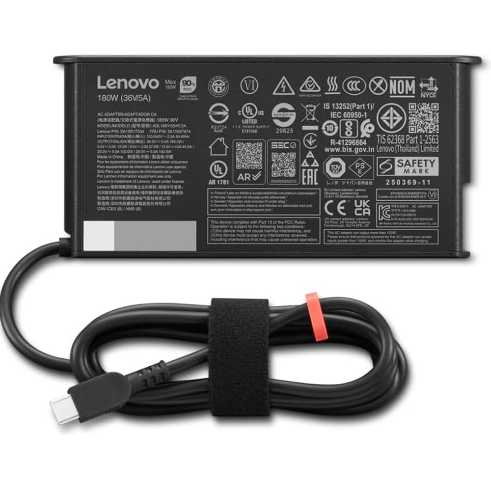 36V 5A 180W Lenovo USB-C GaN Dun oplader netadapter - Afbeelding 3