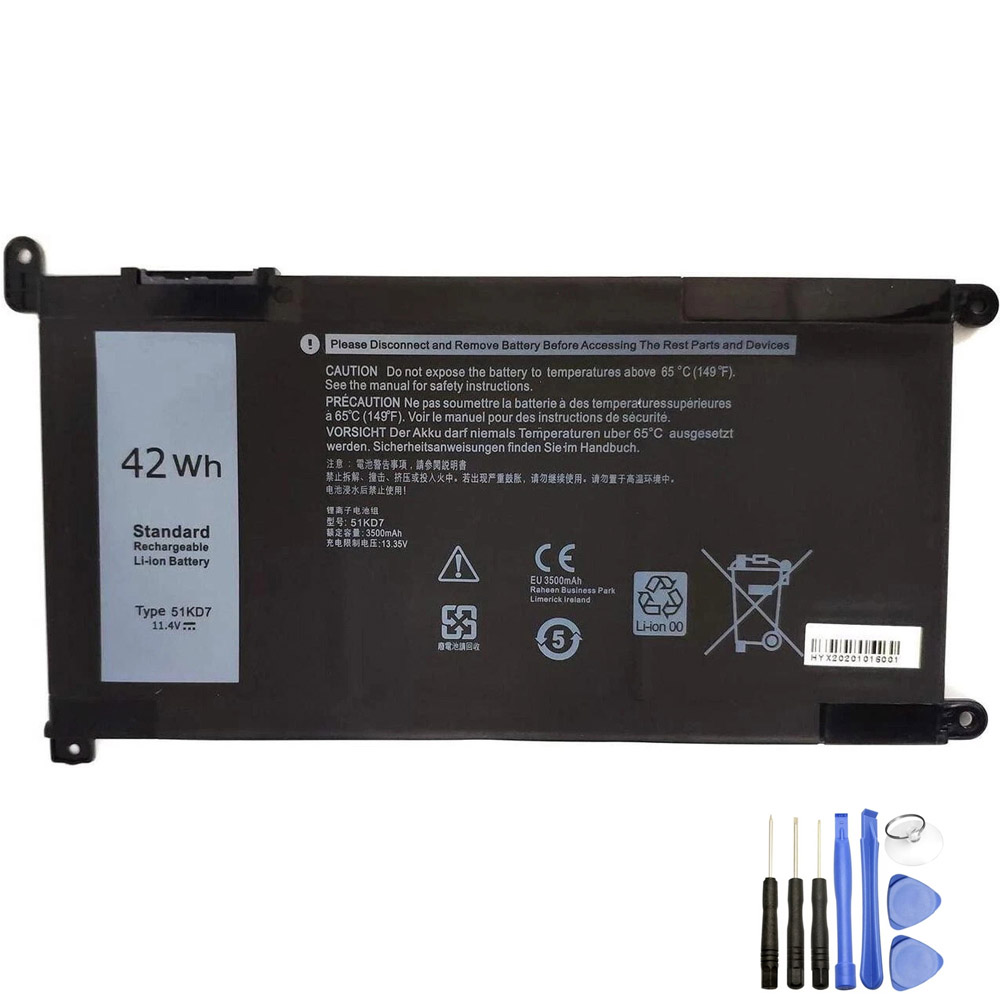 Vervanging voor Dell 51KD7 accu (batterij) 42Wh