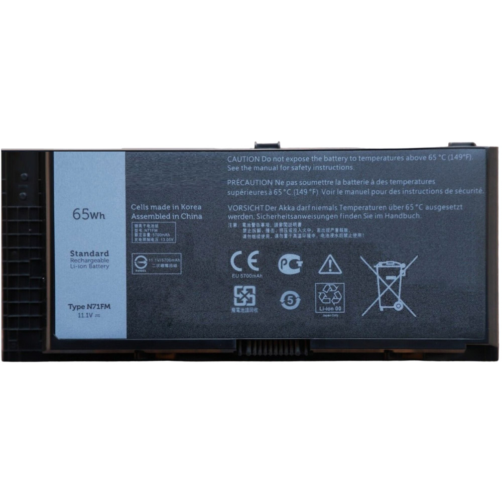Vervanging voor Dell N71FM accu (batterij) 65Wh