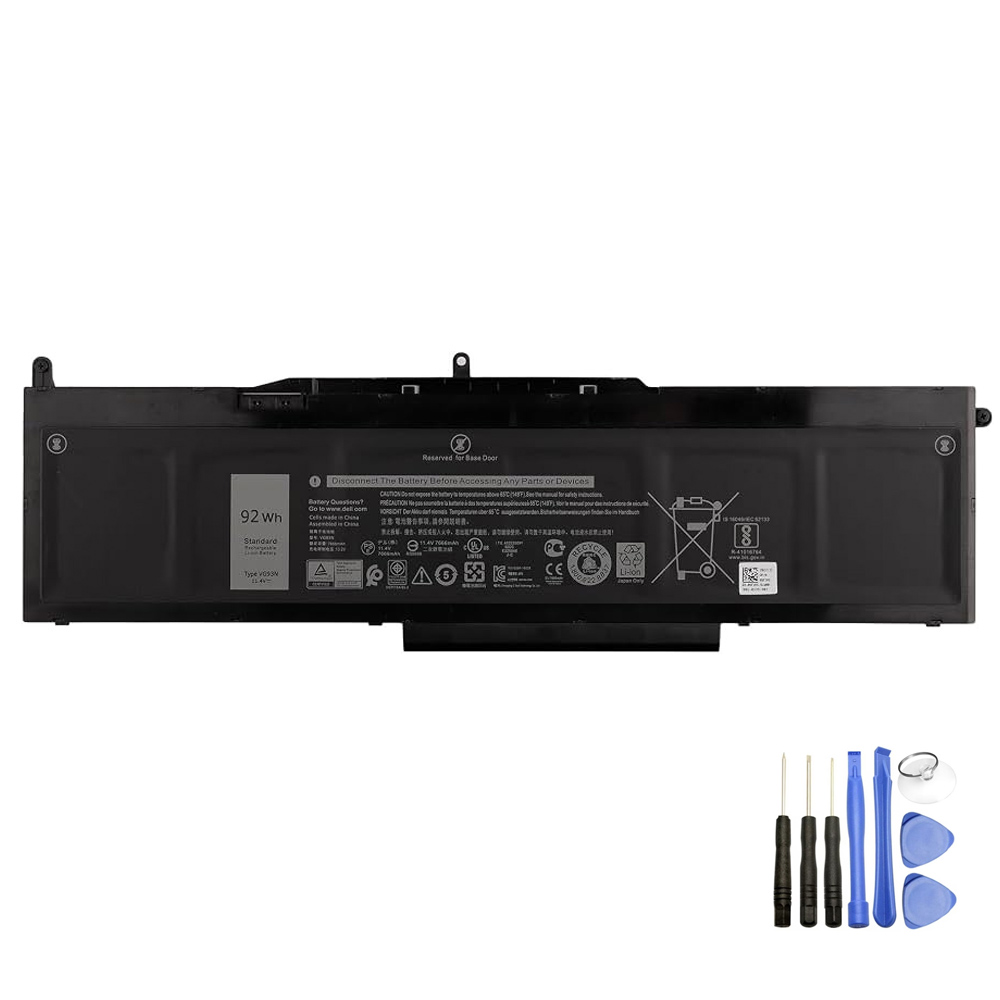 Vervanging voor Dell VG93N accu (batterij) 92Wh